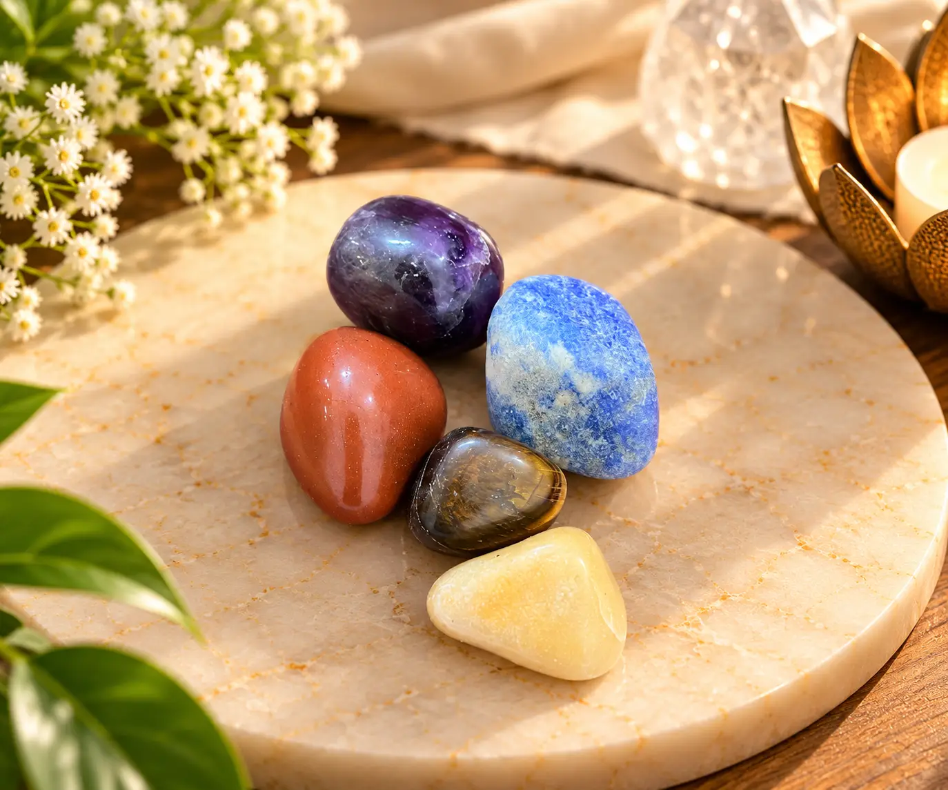 Mixed Crystal Tumbled Stone Set β 5 Pieces